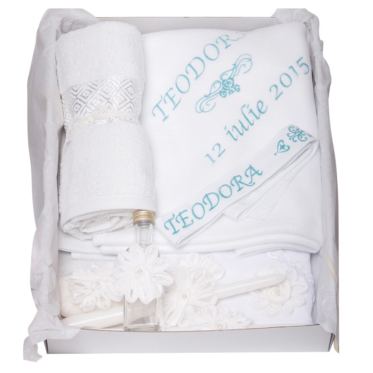 Trusou botez personalizat Ada, Couture Bebe, bleu