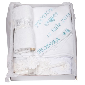 Trusou botez personalizat Ada, Couture Bebe, bleu Trusou botez personalizat Ada, Couture Bebe, bleu