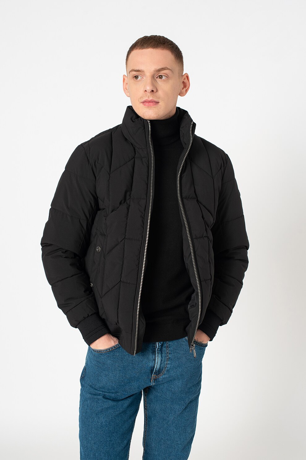 Tom Tailor, Geaca cu terminatii striate, Negru