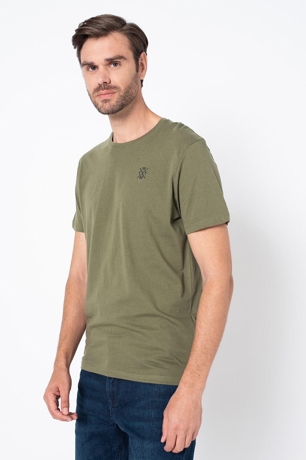 Tom Tailor, Tricou cu decolteu rotund, Verde feriga