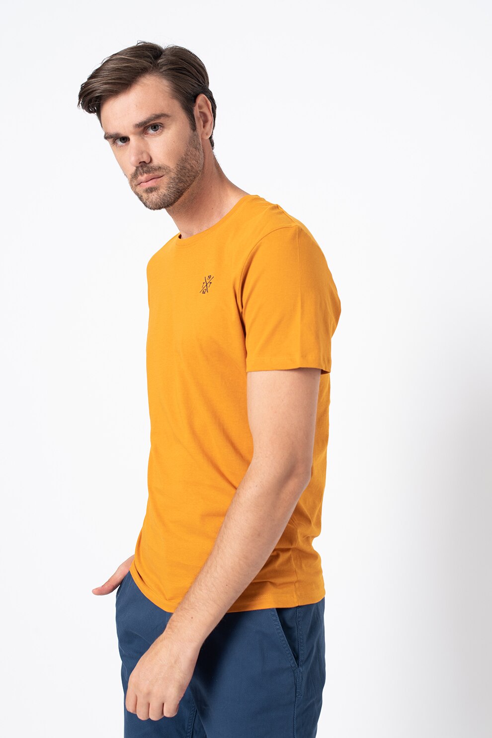 Tom Tailor, Tricou cu decolteu rotund, Maro caramel