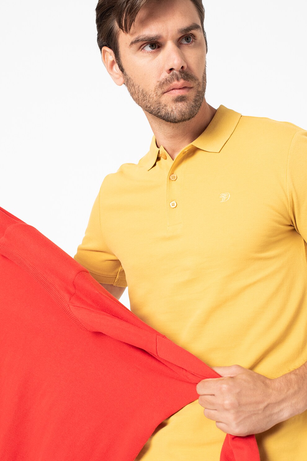 Tom Tailor, Tricou polo regular fit din pique, Ocru