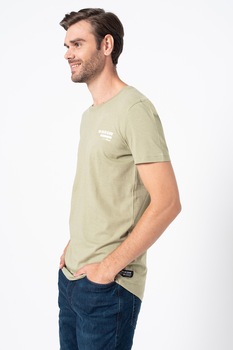 Tom Tailor, Tricou regular fit cu detaliu logo, verde sparanghel