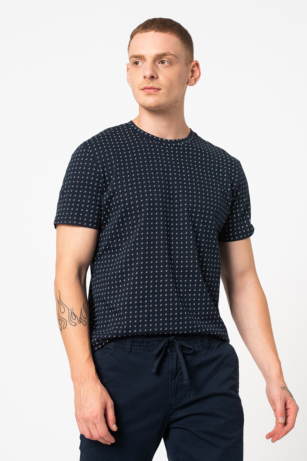 Tom Tailor, Tricou regular fit cu imprimeu, Bleumarin