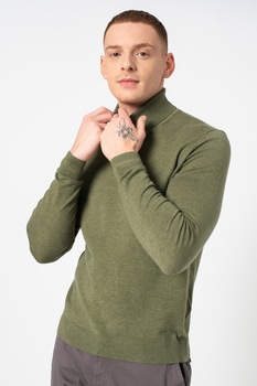 Tom Tailor, Pulover din amestec de lyocell cu guler inalt, Verde feriga Tom Tailor, Pulover din amestec de lyocell cu guler inalt, Verde feriga