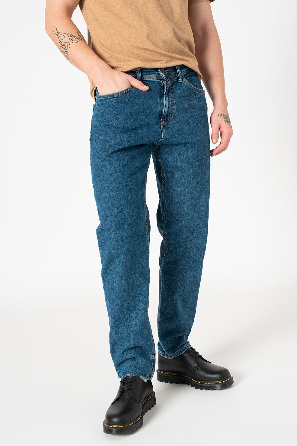 Tom Tailor, Blugi relaxed fit, Albastru inchis