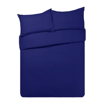 Set lenjerie 3 piese, Metru Patrat, de culoare bleumarin, albastru marin uni, format din husa pentru pilota 120/200 si 2 fete de perna 50/70 Set lenjerie 3 piese, Metru Patrat, de culoare bleumarin, albastru marin uni, format din husa pentru pilota 120/200 si 2 fete de perna 50/70
