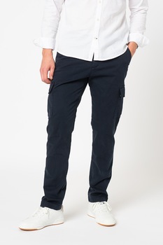 Lyle & Scott, Pantaloni cargo cu buzunare oblice, Bleumarin inchis