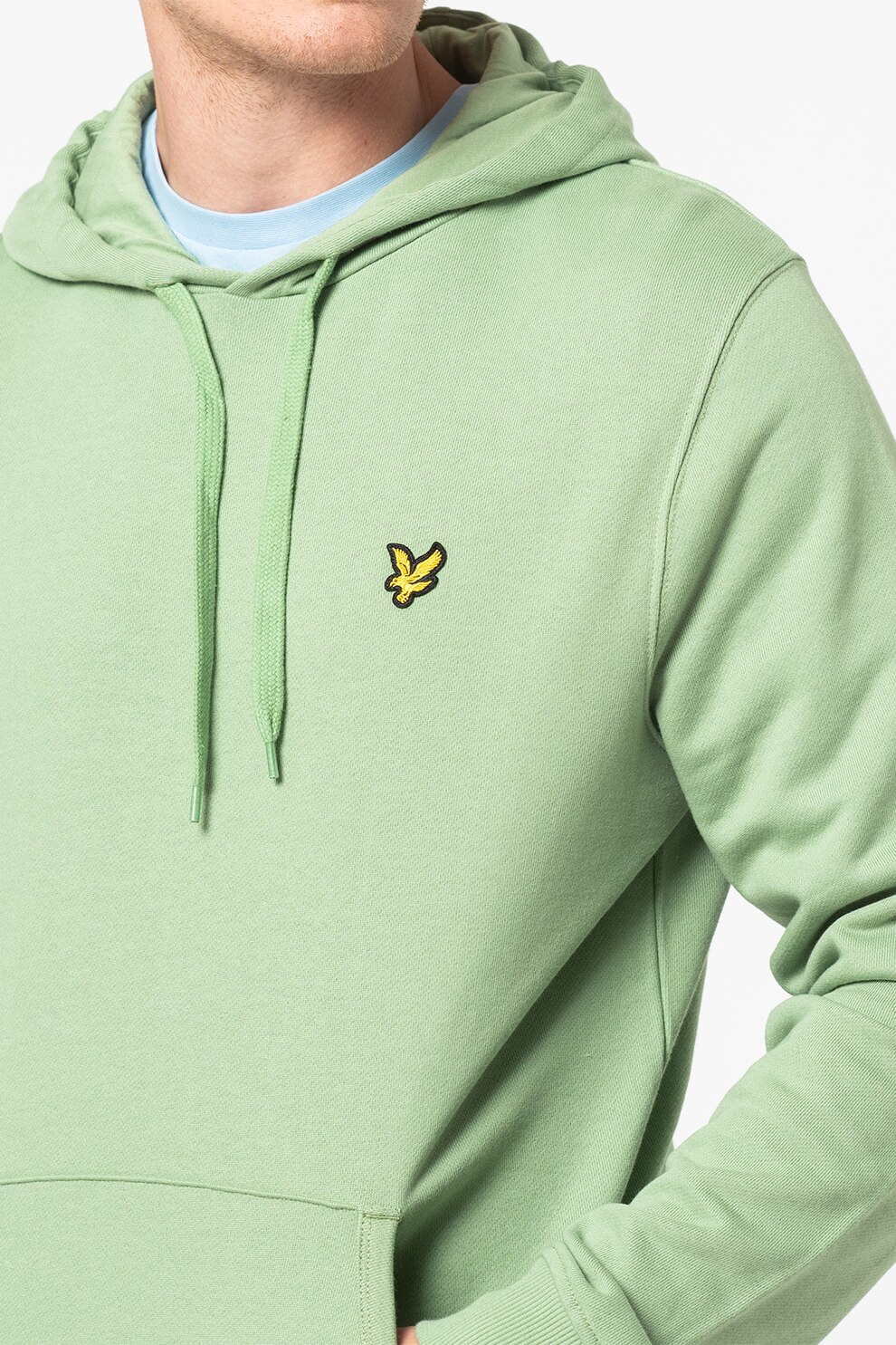 Lyle & Scott, Худи с джоб кенгуру, Папратово зелено, XL - eMAG.bg