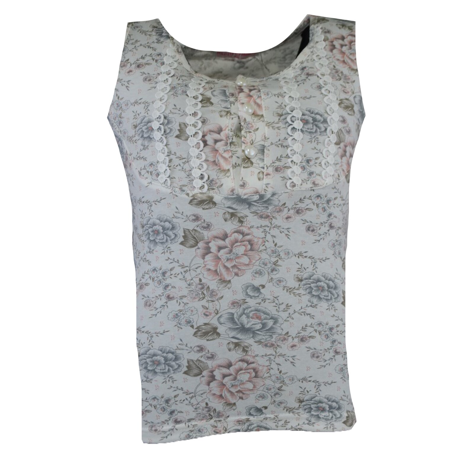 Tricou fara maneci pentru fete Happy House CVC-1157-3, Alb 128 cm