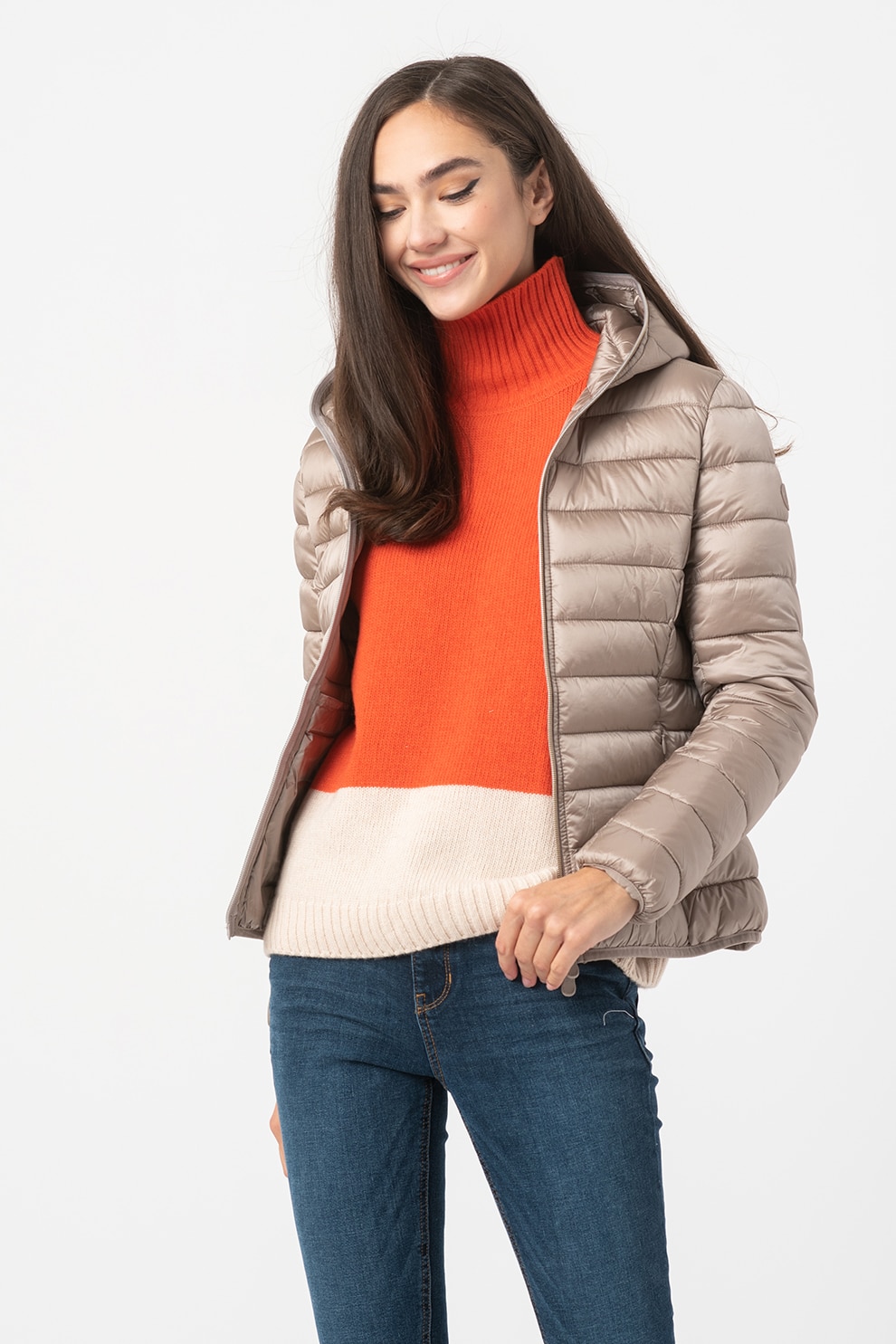 Save The Duck, Geaca cu gluga Alexis, Maro nisip