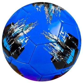 Minge din poliuretan pentru fotbal, nr. 5, colorata, 350g, 21 cm diametru, Albastru Minge din poliuretan pentru fotbal, nr. 5, colorata, 350g, 21 cm diametru, Albastru