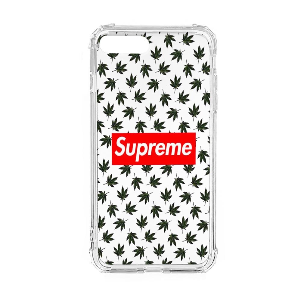 Husa Anti Shock, Compatibila Cu Apple iPhone 7 Plus / iPhone 8 Plus, Supreme, Cannabis, Silicon Premium, Rezistenta, 263