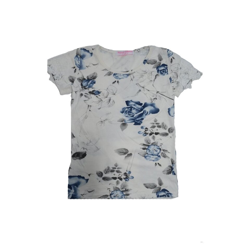 Tricou cu maneca scurta fetite Happy House CVC-885, Multicolor 128 cm