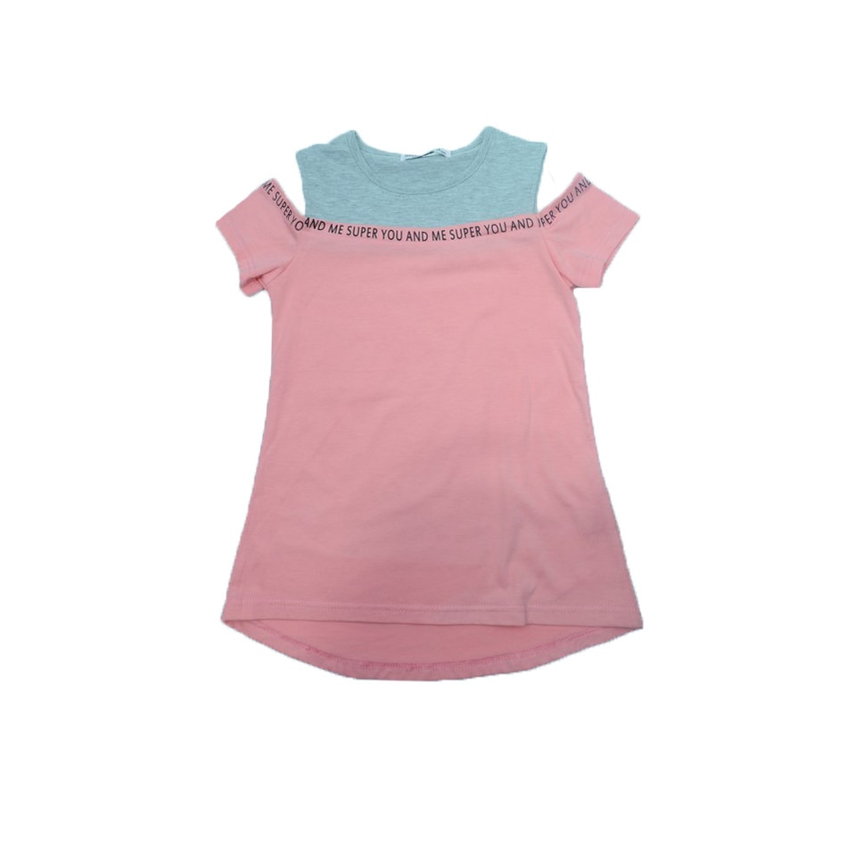 Tricou maneca scurta fetite Happy House WB-2231, Roz 128 cm