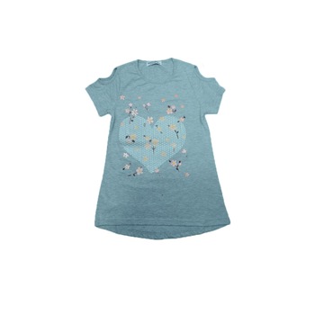 Tricou maneca scurta fetite Happy House WB-2223, Gri 140 cm Tricou maneca scurta fetite Happy House WB-2223, Gri 140 cm