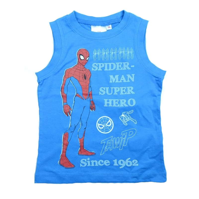 Tricou fara maneci baieti Sun City Spider Man SE1180A, Albastru 104 cm