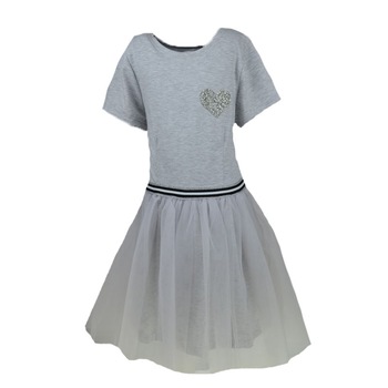 Rochita de vara pentru fete Mini Junior 128-100G, Gri 128 cm Rochita de vara pentru fete Mini Junior 128-100G, Gri 128 cm