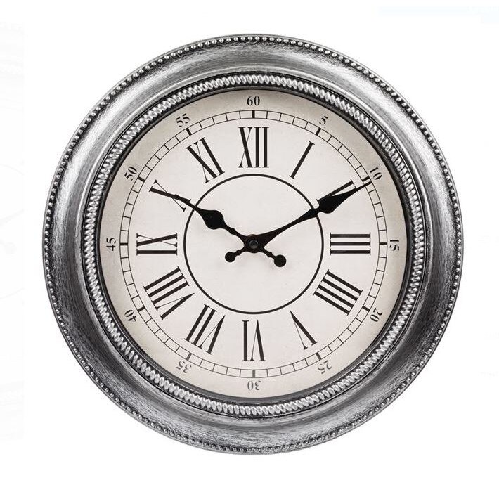 Ceas vintage negru argintiu, SG, 30 cm