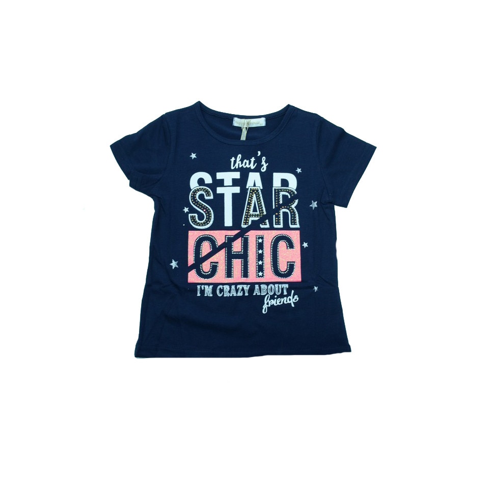 Tricou cu maneca scurta fetite Happy House FOFO-062B, Multicolor 20460