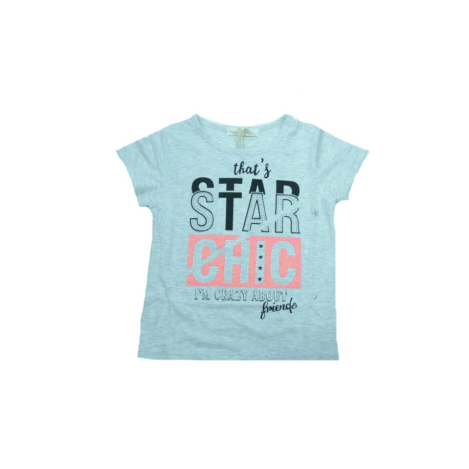 Tricou cu maneca scurta fetite Happy House FOFO-062G, Multicolor 152 cm