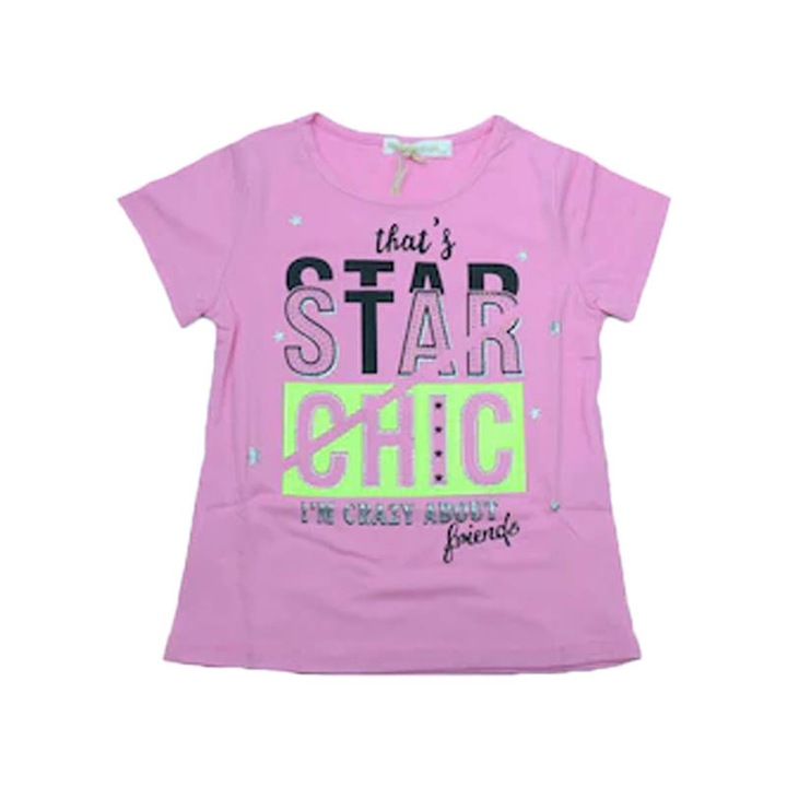 Tricou cu maneca scurta fetite Happy House FOFO-062R, Multicolor 20469