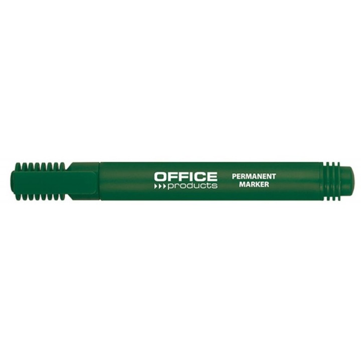 Set 12 Markere Permanente, Varf Rotund, Scriere 1-3 mm, Verde, Marker Permanent OFFICE Products, Accesorii Birou, Instrumente de Scris