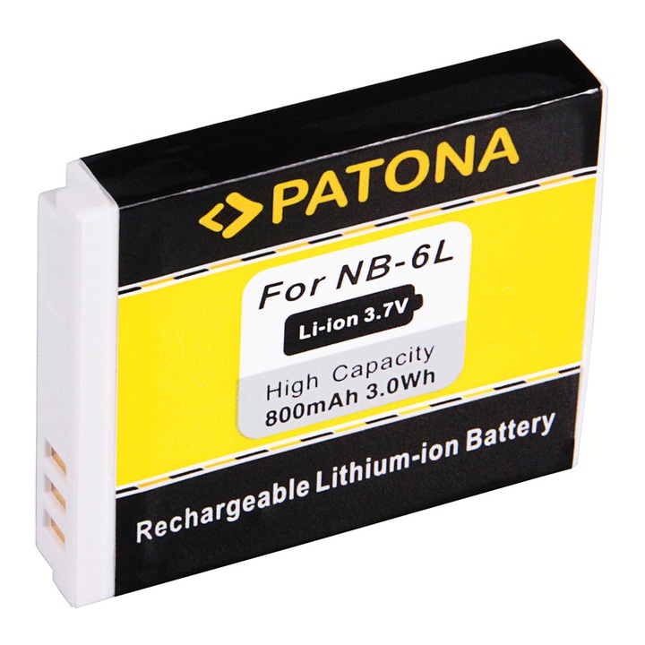 Acumulator Patona NB-6L, 800 mAh, pentru Canon IXUS 310, IXUS 85 IS, SX240 SX275 SX280 SX510 SX500 HS 95 200 105 210 300 S90 S95