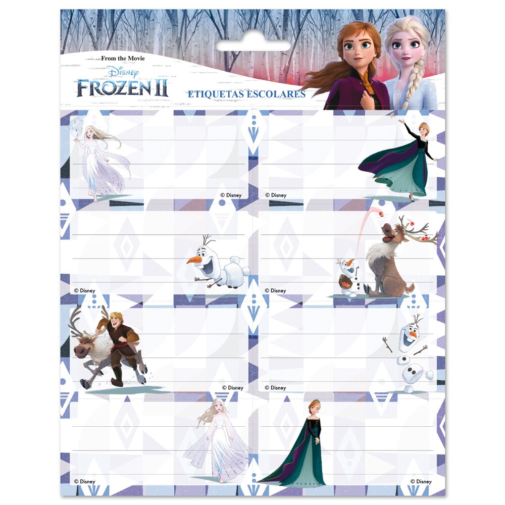 Set 16 etichete autodezive Disney Frozen II, 8x4 cm ,pentru caiete, agende, calendare