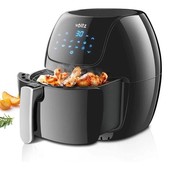 Friteuza cu aer cald Voltz V51980F, 1800W, 7.7 litri, 8 programe, Timer, Negru Friteuza cu aer cald Voltz V51980F, 1800W, 7.7 litri, 8 programe, Timer, Negru