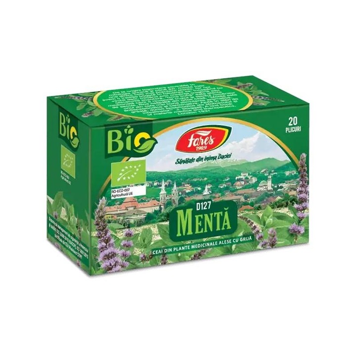 Ceai Menta Bio, 20 plicuri, Fares