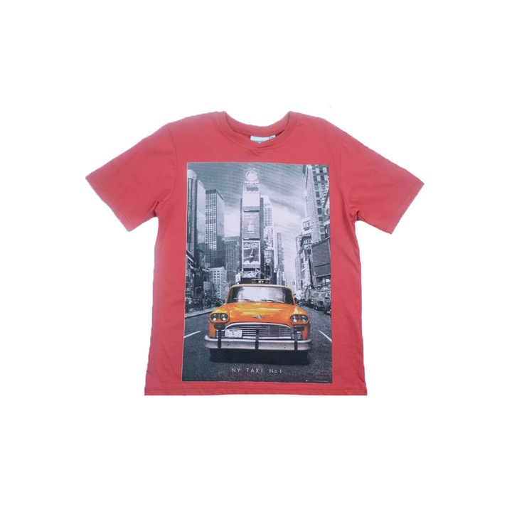 Tricou cu maneca scurta pentru baieti Wendee BV01300294-2R-128, Rosu 128 CM