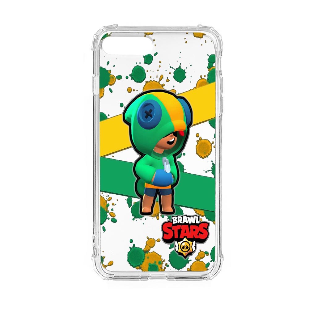 Husa Anti Shock, Compatibila Cu Apple iPhone 7 Plus / iPhone 8 Plus, Brawl Stars Leon, Silicon Premium, Rezistenta, 647
