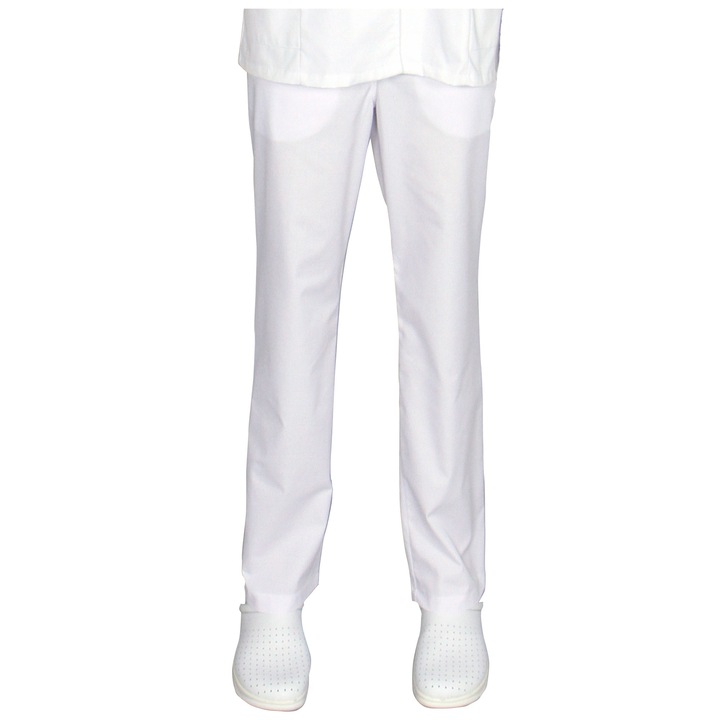 Панталон Prima, Унисекс, с ластик и шнур, 2 джоба, терко, 65% полиестер, 35% памук, 170гр/м2, Бял, XS, 1 бр.