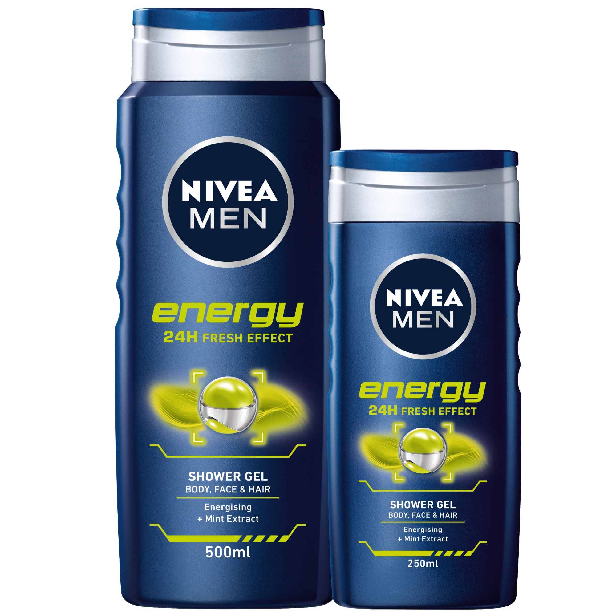 Pachet Nivea Men Energy: Gel de dus, 500 ml + Gel de dus, 250 ml