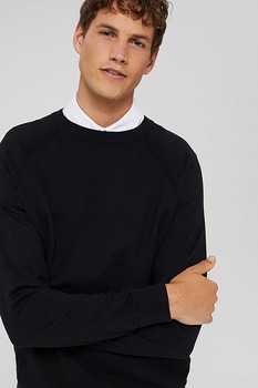 EDC by Esprit, Pulover tricotat fin cu maneci raglan, Negru EDC by Esprit, Pulover tricotat fin cu maneci raglan, Negru