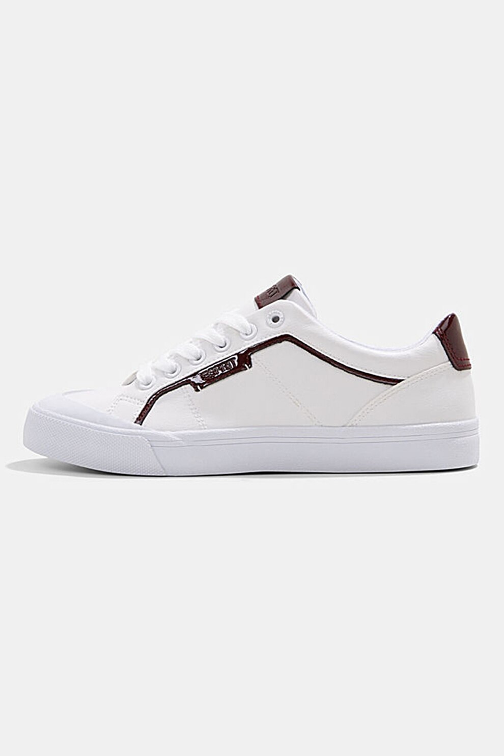 Esprit, Pantofi sport de piele ecologica cu logo, Alb