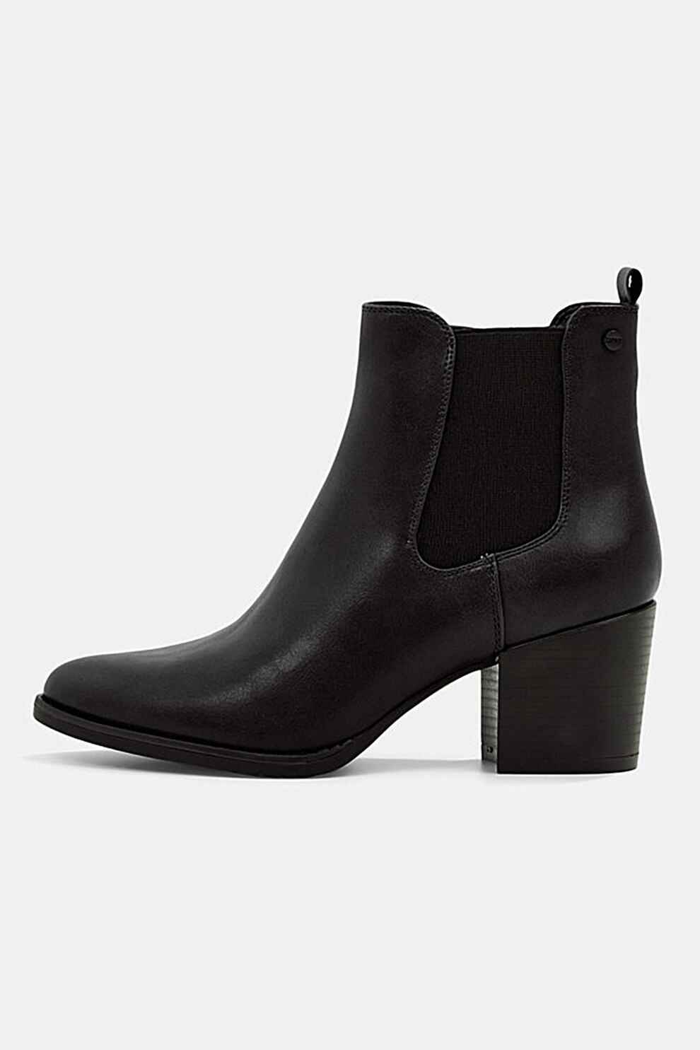 Esprit, Botine Chelsea de piele ecologica, Negru
