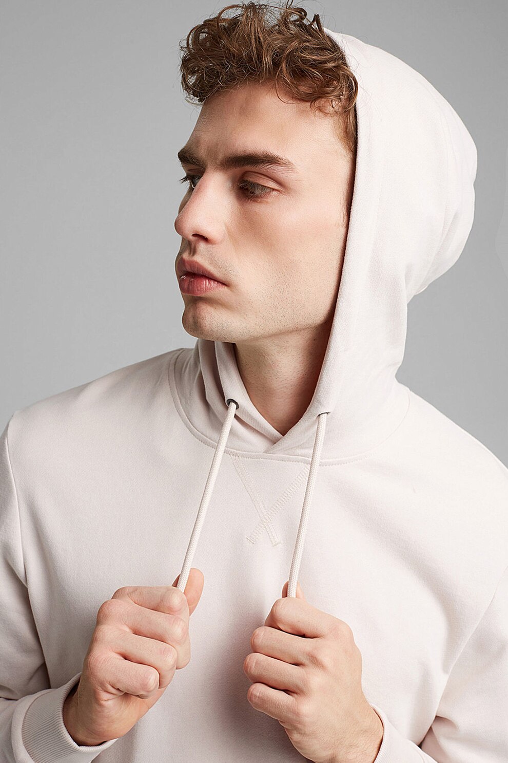 EDC by Esprit, Hanorac de bumbac cu buzunar kangaroo, Crem