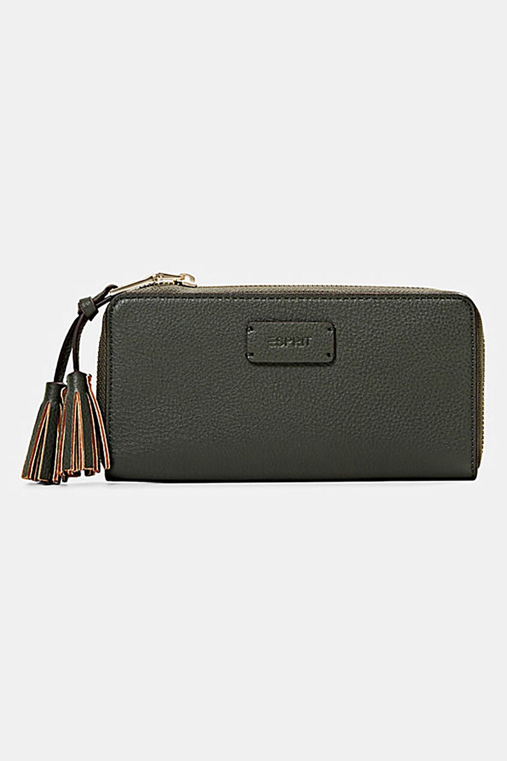 Esprit, Portofel de piele ecologica cu fermoar, Verde militar