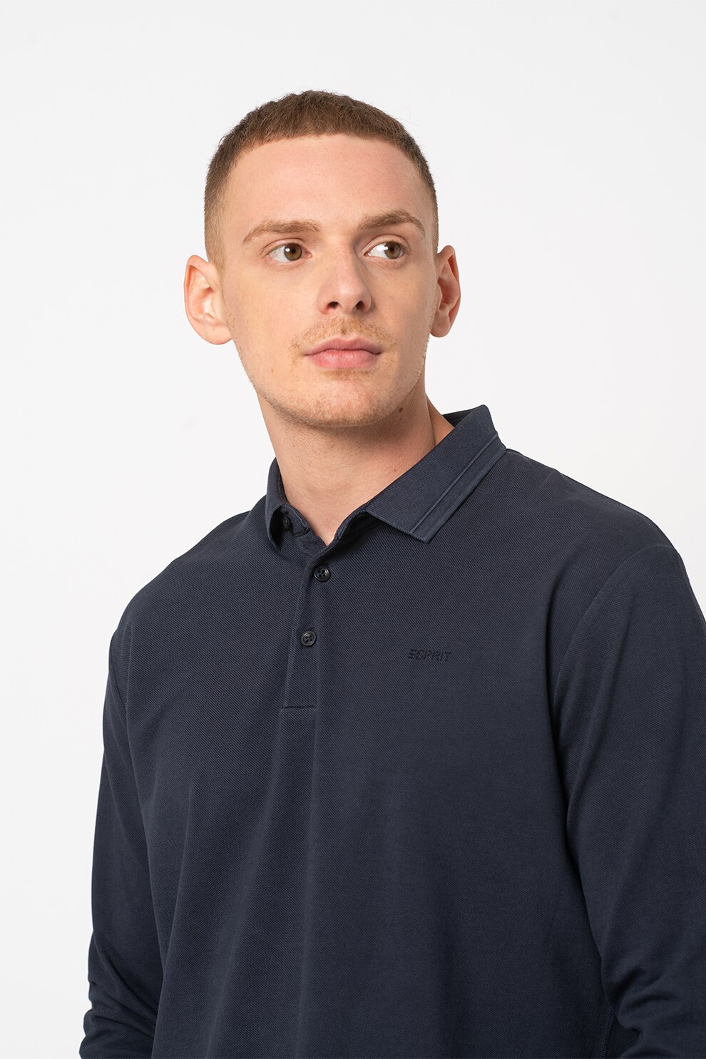 Esprit, Bluza polo de bumbac organic cu logo