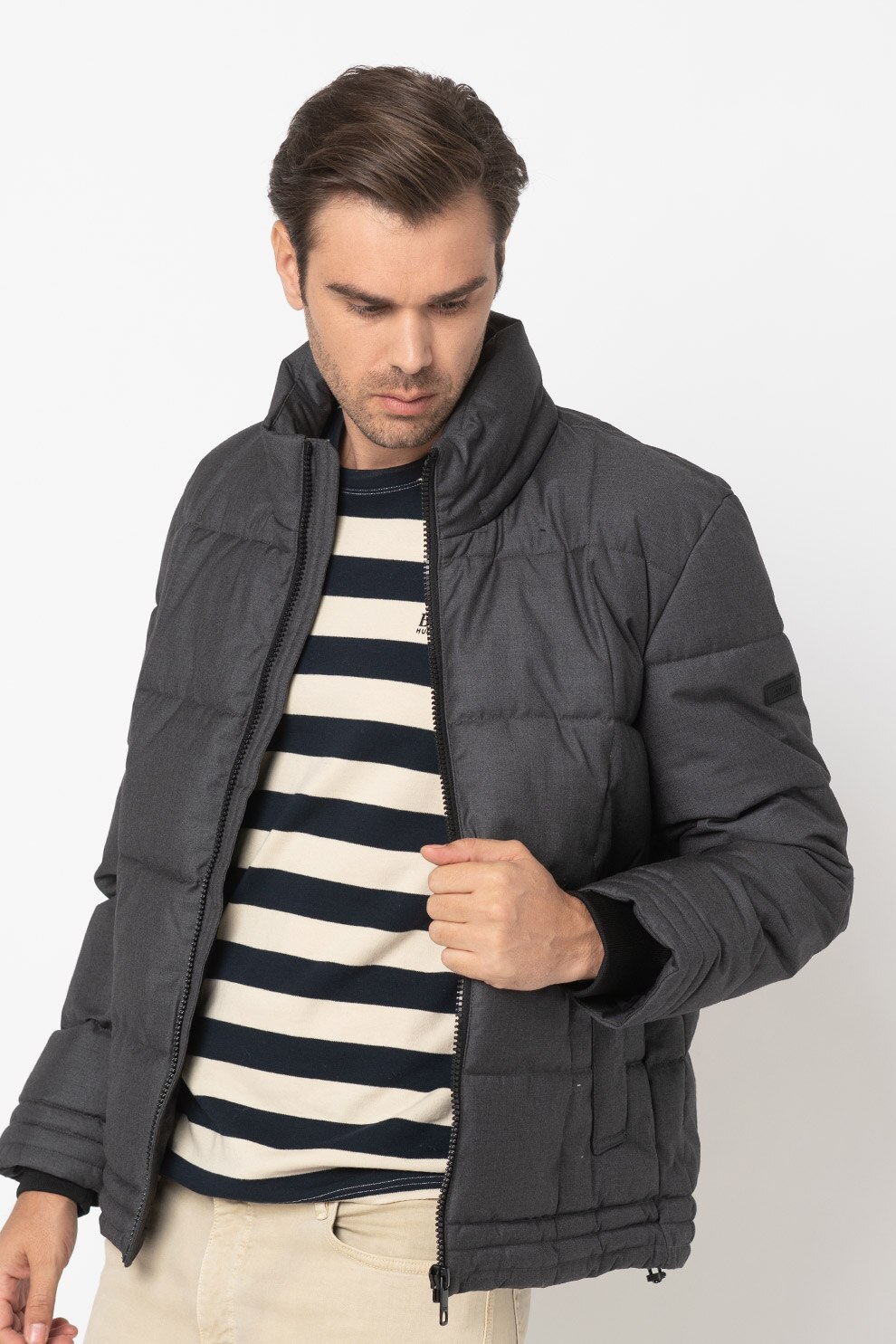 Esprit, Geaca scurta cu aspect matlasat, Gri antracit