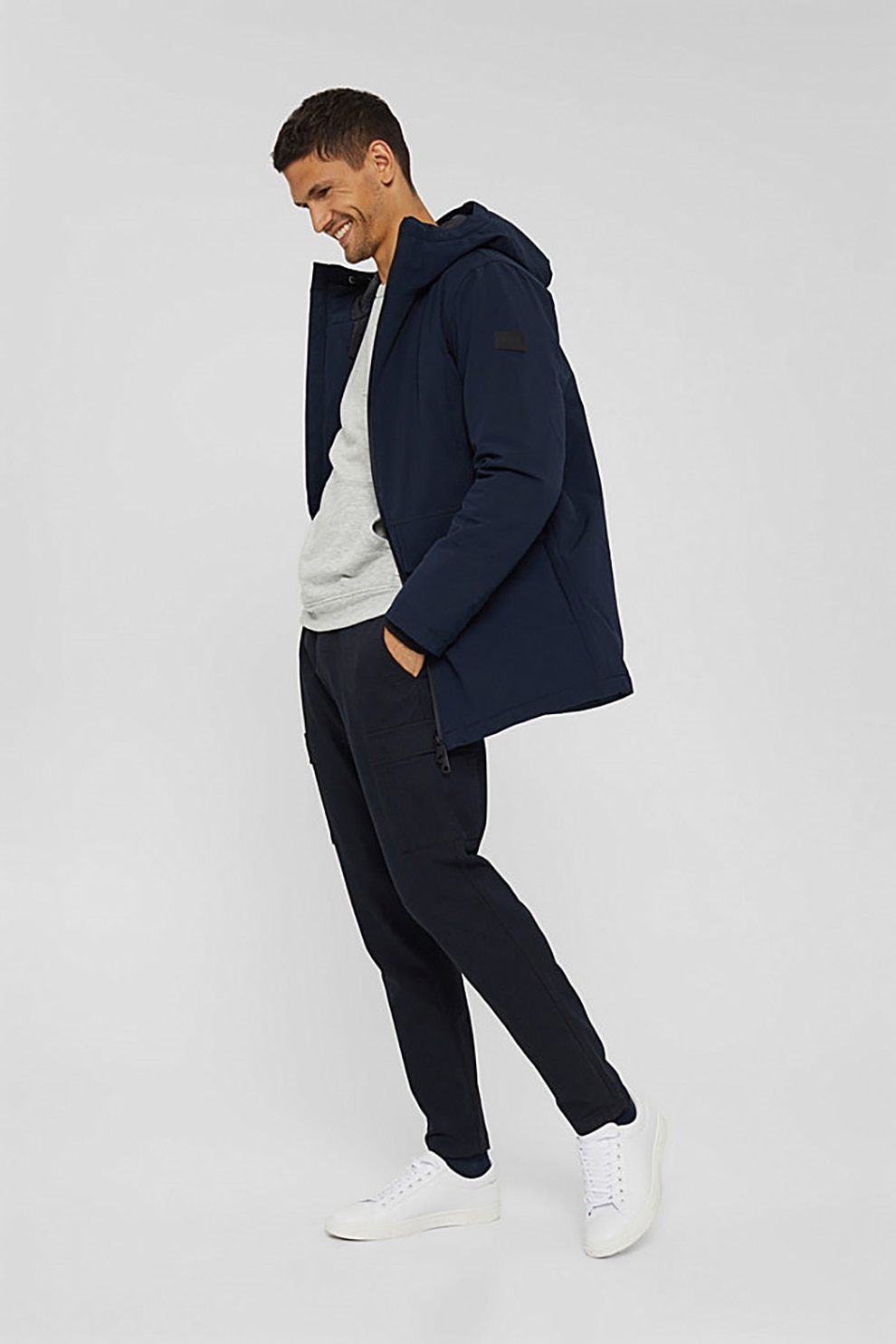 Esprit, Geaca cu vatelina subtire si gluga, Bleumarin