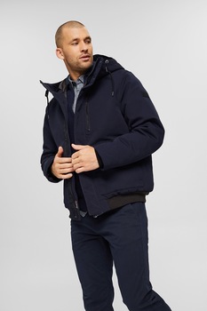 Esprit, Geaca cu gluga si terminatie elastica, Bleumarin Esprit, Geaca cu gluga si terminatie elastica, Bleumarin