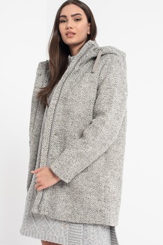 Esprit, Haina scurta din amestec de lana, Gri/Alb prafuit Esprit, Haina scurta din amestec de lana, Gri/Alb prafuit
