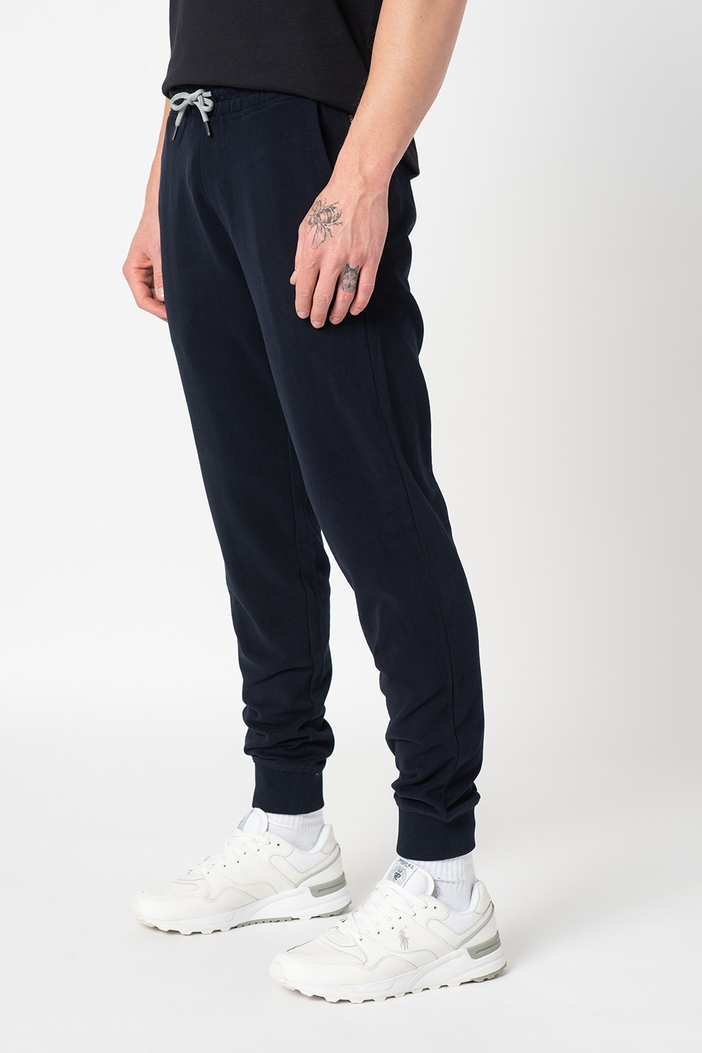 EDC by Esprit, Pantaloni sport de bumbac cu snur, Bleumarin inchis