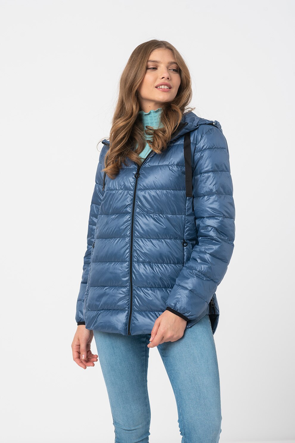 Esprit, Geaca cu vatelina si aspect matlasat, Albastru