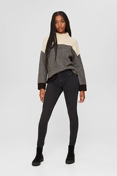 Esprit, Blugi super skinny fit din amestec de bumbac organic, Negru stins Esprit, Blugi super skinny fit din amestec de bumbac organic, Negru stins