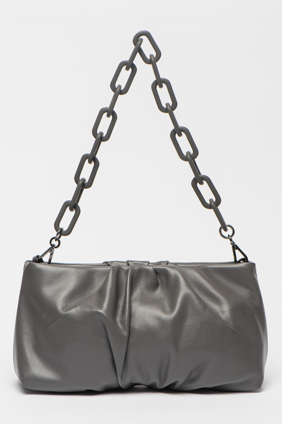 Esprit, Geanta de piele ecologica cu bareta de umar, Gri inchis