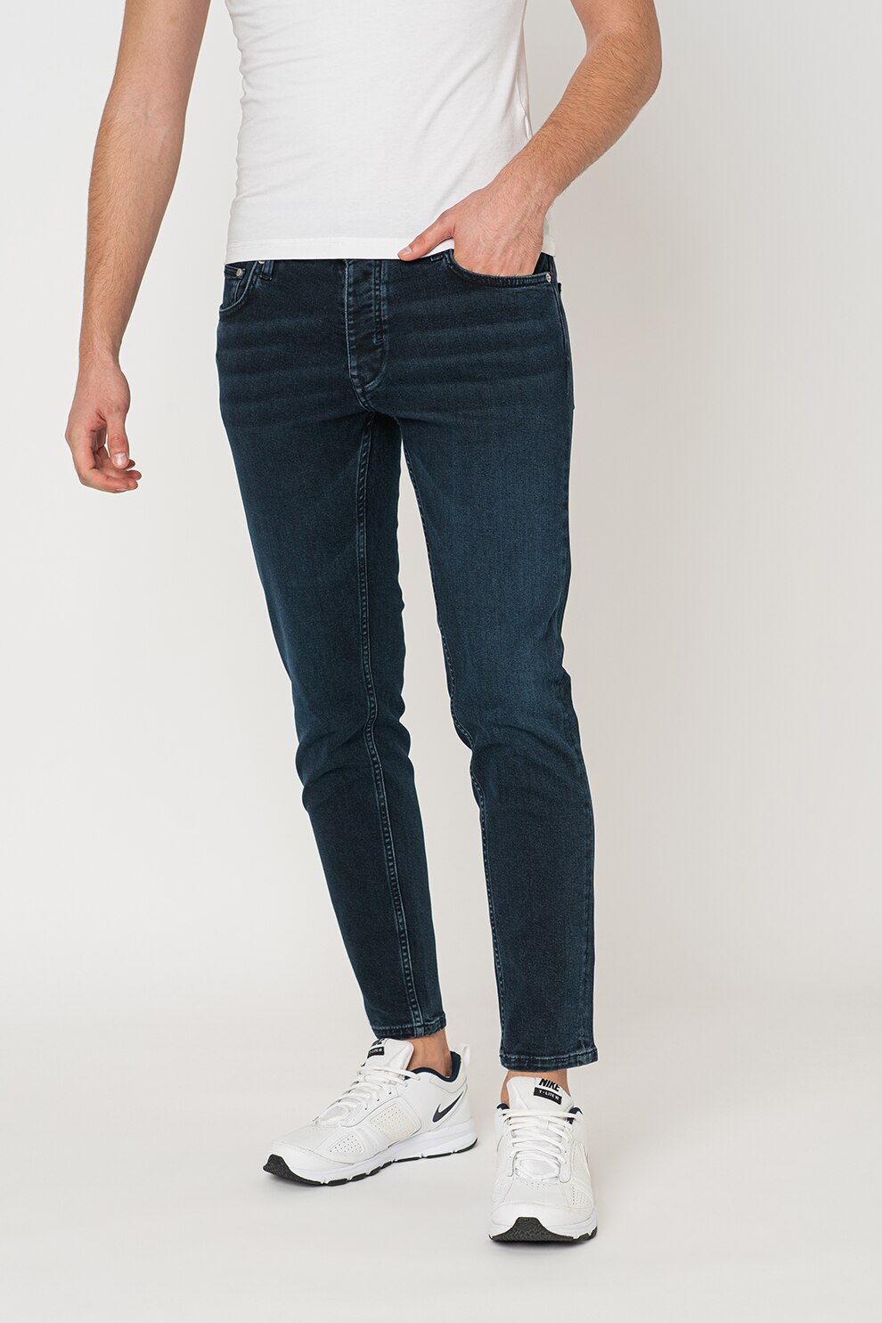 Esprit, Blugi crop conici, Bleumarin inchis, W34-L32